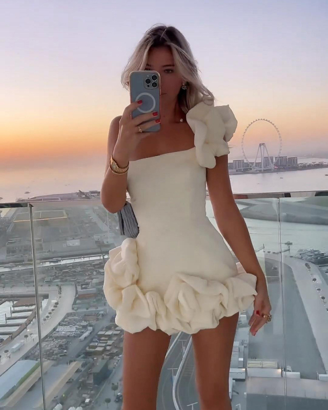 Ruffle Women New Summer Short Party Dress S-XL