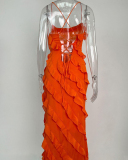 Sleeveless Women  Ruffle New Long Dress S-XL