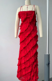 Sleeveless Women  Ruffle New Long Dress S-XL
