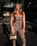 Sling Sexy Fashion Leopard Printed Backless Hips Lift Slim Jumpsuit Leopard S-L