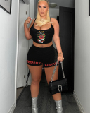 Black Sleeveless Women Summer Two Piece Short Set XS-3XL