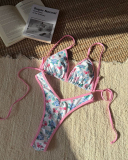 Ladies Split Leopard Print Sexy Swimsuit Women's Triangle Strap Bikini S-L