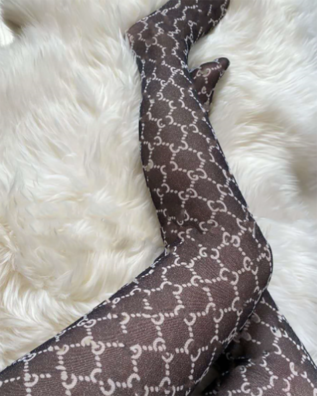 Letter Printed Khaki Leggings