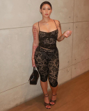 Black Lace Women See Through Two Piece Set S-L