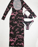 3PCS Set Women Wholesale Floral Printed Swimwear Set S-L