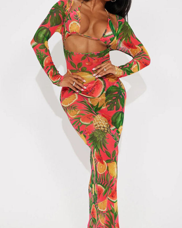3PCS Set Women Wholesale Floral Printed Swimwear Set S-L