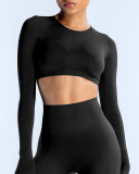 Women Long Sleeve Backless Sport Crop Top XS-XL
