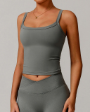 Women Running Brand Logo Customized Sling Solid Color Sports Vest S-XL