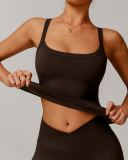 Women Running Brand Logo Customized Sling Solid Color Sports Vest S-XL