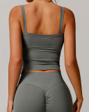 Women Running Brand Logo Customized Sling Solid Color Sports Vest S-XL
