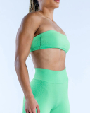 Solid Color Logo DIY Customized Women Sleeveless Sport Tube Top Bra XS-XL