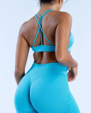 Solid Color DIY LOGO Women Halter Neck Fitness Work Out Bra XS-XL