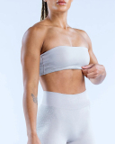 Solid Color Logo DIY Customized Women Sleeveless Sport Tube Top Bra XS-XL