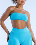 Solid Color Logo DIY Customized Women Sleeveless Sport Tube Top Bra XS-XL
