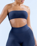 Solid Color Logo DIY Customized Women Sleeveless Sport Tube Top Bra XS-XL