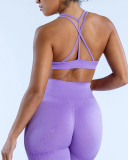 Solid Color DIY LOGO Women Halter Neck Fitness Work Out Bra XS-XL