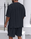 Summer Men's T-shirt Shorts Casual Two-piece Sets S-3XL