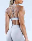 Solid Color DIY LOGO Women Halter Neck Fitness Work Out Bra XS-XL