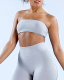 Solid Color Logo DIY Customized Women Sleeveless Sport Tube Top Bra XS-XL