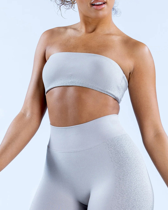 Solid Color Logo DIY Customized Women Sleeveless Sport Tube Top Bra XS-XL