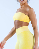 Solid Color Logo DIY Customized Women Sleeveless Sport Tube Top Bra XS-XL