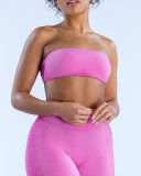 Solid Color Logo DIY Customized Women Sleeveless Sport Tube Top Bra XS-XL