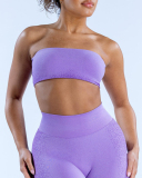 Solid Color Logo DIY Customized Women Sleeveless Sport Tube Top Bra XS-XL