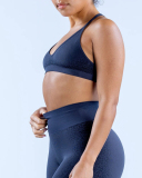 Solid Color DIY LOGO Women Halter Neck Fitness Work Out Bra XS-XL
