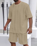 Summer Men's T-shirt Shorts Casual Two-piece Sets S-3XL