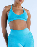 Solid Color DIY LOGO Women Halter Neck Fitness Work Out Bra XS-XL