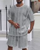 Summer Men's T-shirt Shorts Casual Two-piece Sets S-3XL