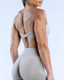 Solid Color Logo DIY Customized Women Sleeveless Sport Tube Top Bra XS-XL