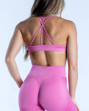 Solid Color DIY LOGO Women Halter Neck Fitness Work Out Bra XS-XL