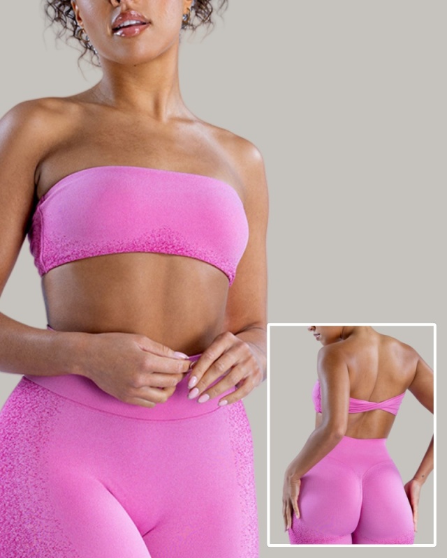 Solid Color Logo DIY Customized Women Sleeveless Sport Tube Top Bra XS-XL