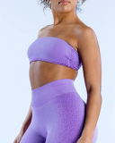 Solid Color Logo DIY Customized Women Sleeveless Sport Tube Top Bra XS-XL