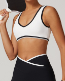 OEM Customized Women Colorblock V Neck Sports Yoga Bra S-XL