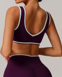 OEM Customized Women Colorblock V Neck Sports Yoga Bra S-XL
