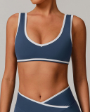 OEM Customized Women Colorblock V Neck Sports Yoga Bra S-XL