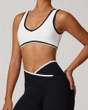 OEM Customized Women Colorblock V Neck Sports Yoga Bra S-XL
