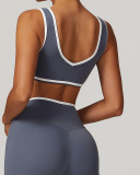 OEM Customized Women Colorblock V Neck Sports Yoga Bra S-XL