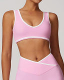 OEM Customized Women Colorblock V Neck Sports Yoga Bra S-XL
