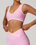 OEM Customized Women Colorblock V Neck Sports Yoga Bra S-XL