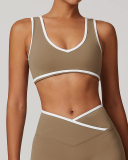 OEM Customized Women Colorblock V Neck Sports Yoga Bra S-XL