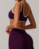 OEM Customized Women Colorblock V Neck Sports Yoga Bra S-XL