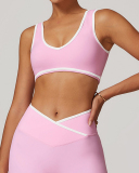 OEM Customized Women Colorblock V Neck Sports Yoga Bra S-XL