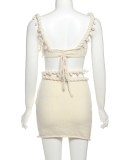 New Knitted Women Wholesale Two Piece Skirt Set Beach Set