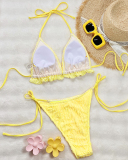 Yellow Women New Two Piece Swimwear S-L