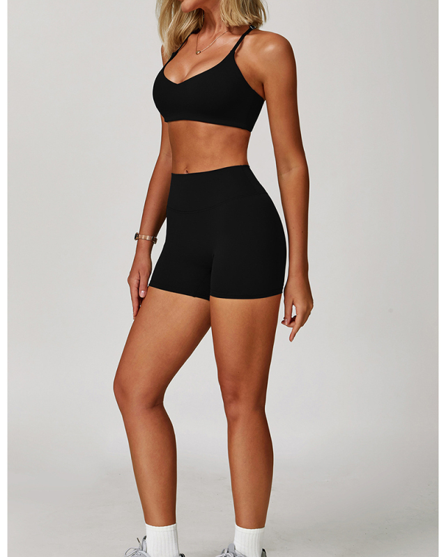 OEM New Wholesale Women Bra And Shorts Sports Yoga Two-piece Sets S-XL
