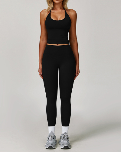 OEM Women Vest And Leggings Sports Yoga Two-piece Sets S-XL