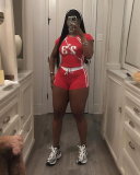 Letter Printed Wholesale Women Summer Short Set S-XL